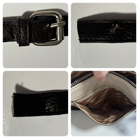 Dana Buchman Small shoulder bag 10.9X9” cream brown trim EUC - Picture 15 of 15